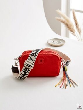 Bimbay Lola Red Crossbody Bag with Branded Strap